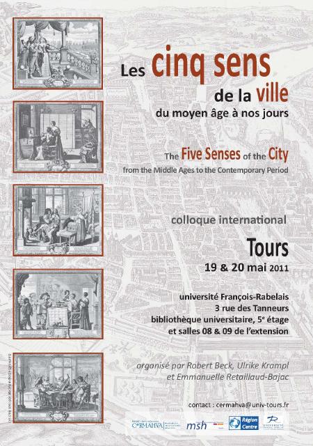 Affiche colloque Les 5 sensdans la ville