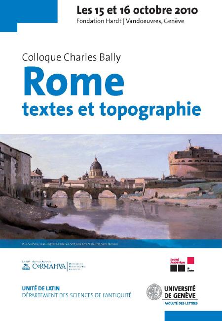 affiche colloque " Rome textes et topographie"