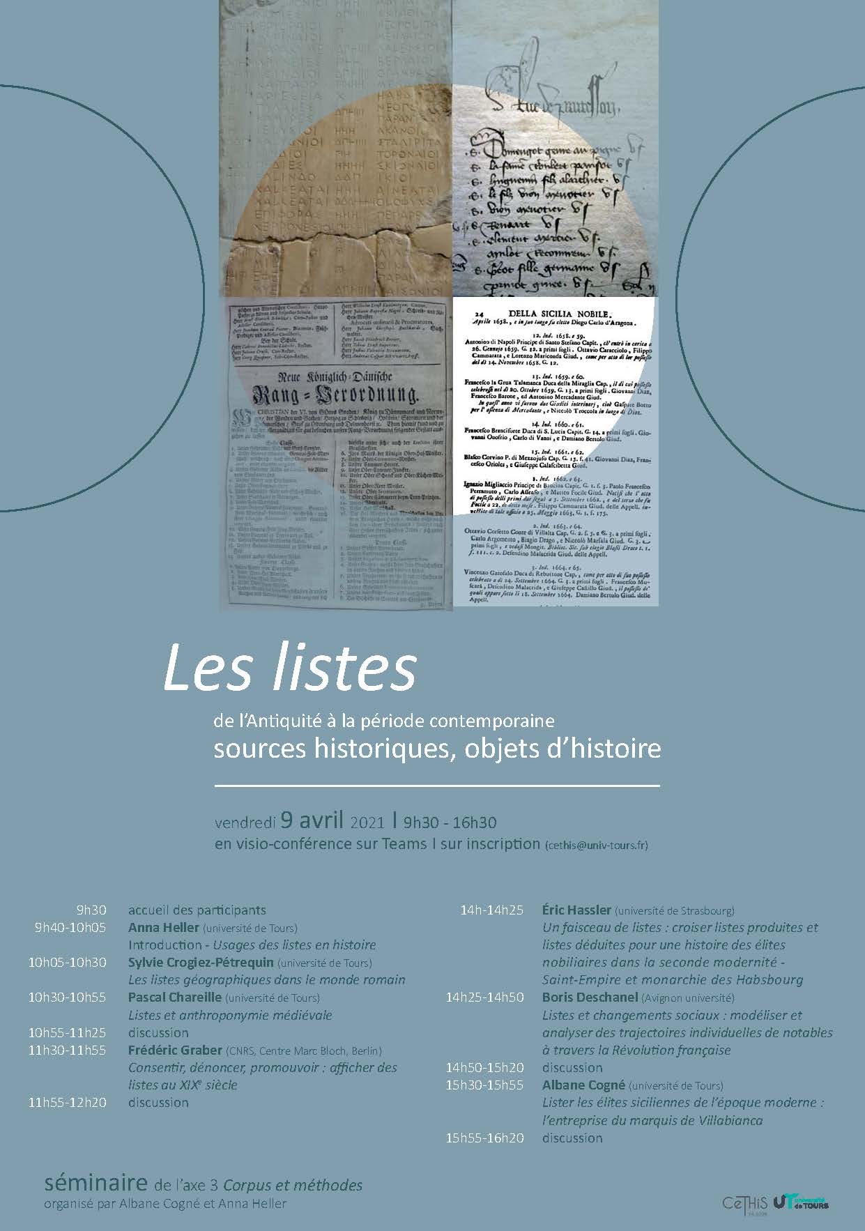 Les listes, objets d'histoire